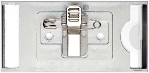 Badge Durable 8543 classic met combiklem 34x74mm zilvergrijs