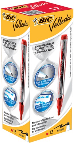 Whiteboardmarker Bic Velleda liquid rond medium rood-2
