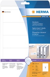 Rug-insteekkaart HERMA 5032 breed 54x190mm wit 25 vel