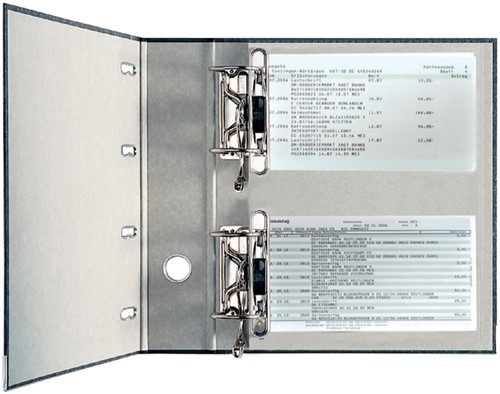 Ordner Leitz 1092 giro-bank met dubbele mechaniek 75mm karton A4 zwart