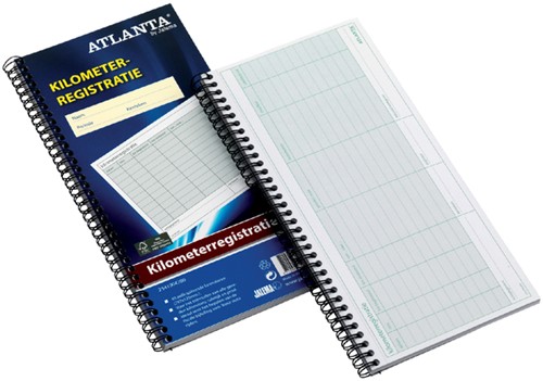Kilometer registratieboek Djois Atlanta 40x2vel met spiraal