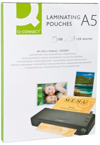 Lamineerhoes Q-Connect A5 2x125micron 100stuks