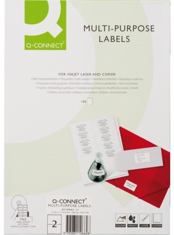 Etiket Q-Connect 210.0X148.5mm wit 200stuks-2