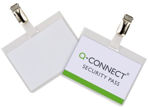 Badge Q-Connect clip + sleuf 60x90mm p/25