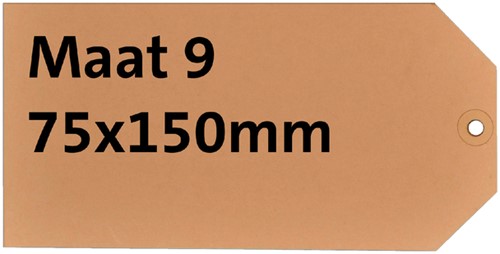 Label karton nr 9 200gr 75x150mm chamois 1000 stuks