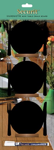 Krijtbord Securit bord 100x120mm houten voet 3 stuks