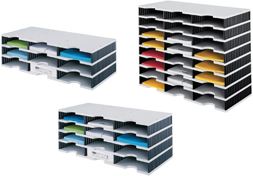 Vakkenset Styrodoc A4 12 vaks zwart/grijs-3