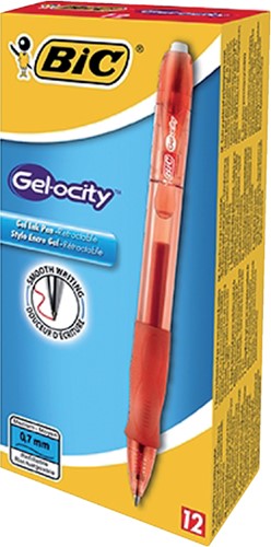 Gelschrijver Bic Gel-ocity medium rood-2