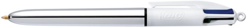 Balpen Bic 4kleuren shine medium zilver