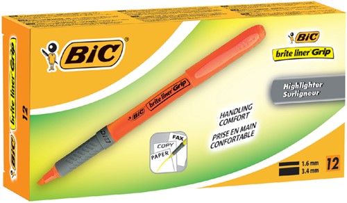 Markeerstift Bic brite liner grip oranje-2
