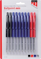 Balpen Quantore drukknop assorti 10 stuks