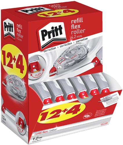Correctietape Pritt navulbaar 4.2mmx12m Flex promopack à 12+4 gratis-2