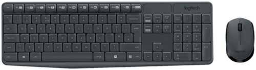 Toetsenbord- en muisset Logitech MK235 draadloos QWERTY zwart