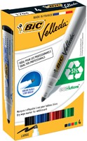 Whiteboardmarker Bic Velleda 1701 rond large assorti doos à 4 stuks-2