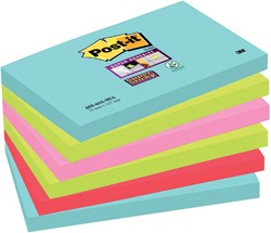 Memoblok 3M Post-it 655 Super Sticky 76x127mm Miami p/6 blok ass