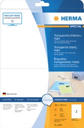 Etiket HERMA 4683 210X148mm transparant mat 50 etiketten