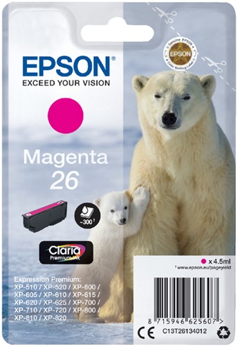 Inktcartridge Epson 26 T2613 rood