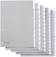 Tabbladen Quantore 4-gaats 5-delig met venster grijs PP-2