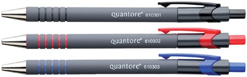 Balpen Quantore grip drukknop assorti 5 stuks-2