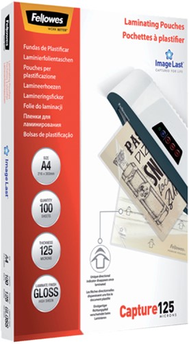 Lamineerhoes Fellowes A4 2x125micron glans 100 stuks-1