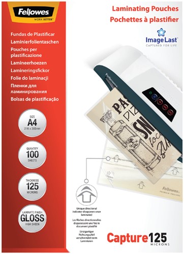 Lamineerhoes Fellowes A4 2x125micron glans 100 stuks-2
