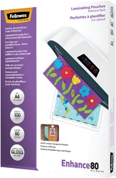 Lamineerhoes Fellowes A4 zelfklevend 2x80micron 100 stuks