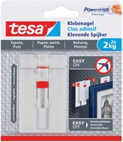 Klevende spijker tesa® behang en pleisterwerk 2kg verstelbaar wit 2 stuks