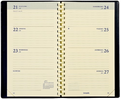 Agendavulling 2027 Brepols Interplan spiraal 7dag/2pag NL