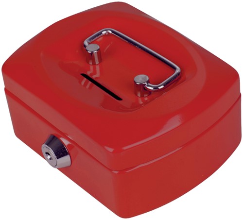 Geldkist Pavo met muntgleuf 125x95x60mm rood-2