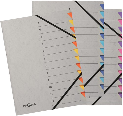 Sorteermap Pagna Easy 7 tabs A4 karton grijs/oranje-2