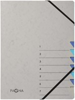 Sorteermap Pagna Easy 7 tabs A4 karton grijs/blauw