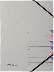 Sorteermap Pagna Easy 7 tabs A4 karton grijs/lila