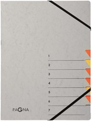 Sorteermap Pagna Easy 7 tabs A4 karton grijs/oranje