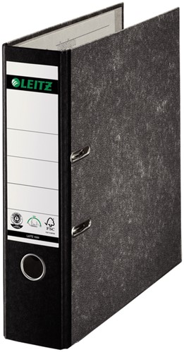 Ordner Leitz 1080 klassiek gewolkt 180° 80mm karton A4 zwart