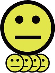 Magneet smiley 75mm emotie neutraal geel 5 stuks