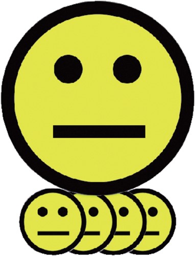 Magneet smiley 25mm emotie neutraal geel 5 stuks