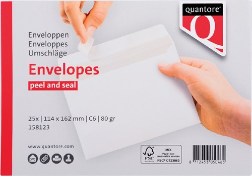 Envelop Quantore bank C6 114x162mm zelfklevend wit 25 stuks-3
