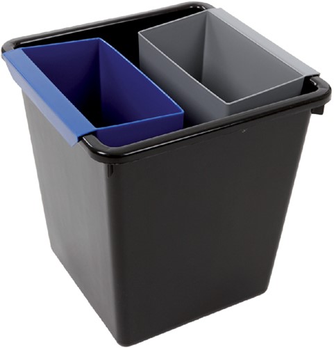 Papierbak kunststof vierkant taps 27liter zwart-3
