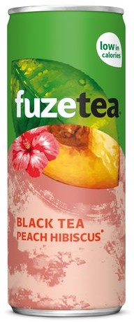 Frisdrank FuzeTea Peach Hibiscus blikje 0.25l