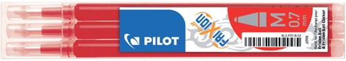Rollerpenvulling PILOT friXion medium rood set à 3 stuks