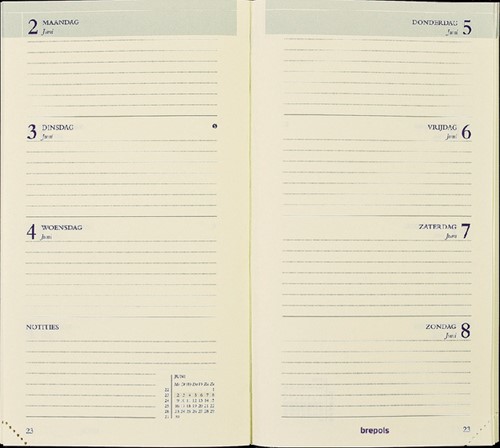 Agenda 2025 Brepols Interplan gebonden 7dag/2pagina's zwart