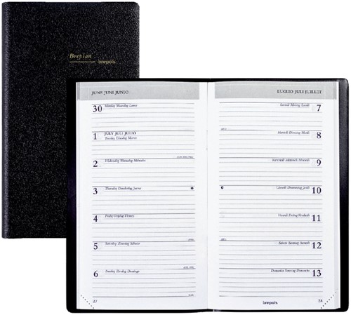 Agenda 2025 Brepols Breplan 7dag/1pagina Genova zwart-2