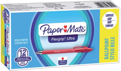 Balpen Paper Mate Flexgrip Ultra medium rood-3