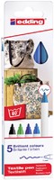 Textielmarker edding 4600 rond 1mm koel assorti 5 stuks