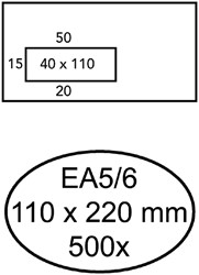 Envelop Quantore 110x220mm venster 4x11cm links zelfklevend 500 stuks