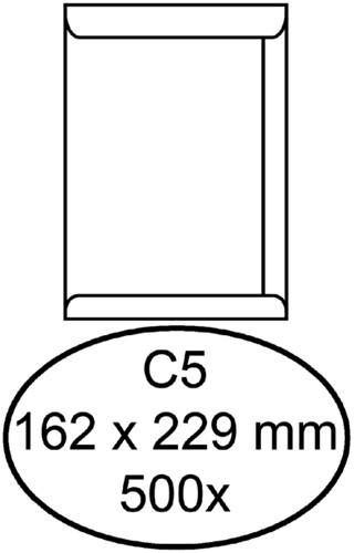 Envelop Quantore akte C5 162x229mm wit 500 stuks