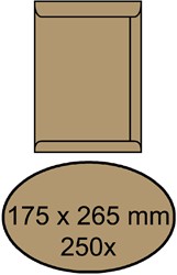 Envelop akte IEZZY 175x265mm zelfklevend 90gr bruin 250 stuks