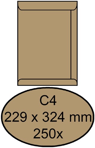 Envelop Quantore akte C4 229x324mm bruinkraft 250 stuks