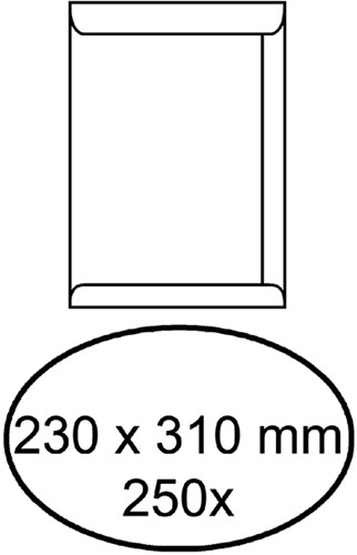 Envelop akte IEZZY 230x310mm zelfklevend 100gr wit 250 stuks
