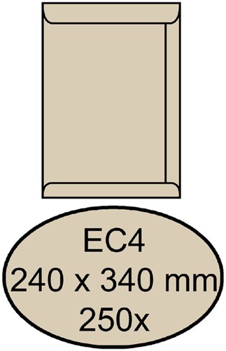 Envelop Quantore akte EC4 240x340mm cremekraft 250 stuks